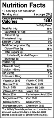 Keto Wise Gold Meal Replacement Shake Mix Nutrition Facts