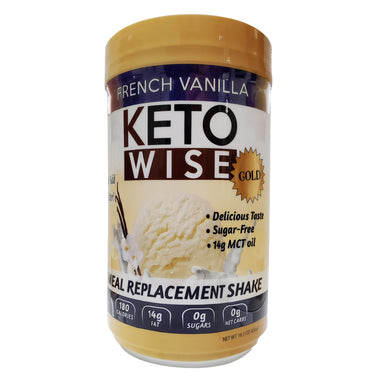 Keto Wise Gold French Vanilla Meal Replacement Shake Mix Canister