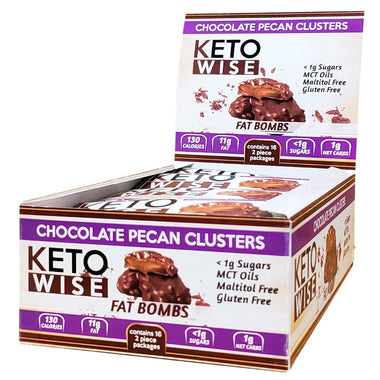 Keto Wise Fat Bombs Chocolate Pecan Cluster