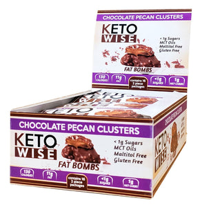 Keto Wise Fat Bombs Chocolate Pecan Cluster